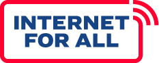 A logo saying "INTERNET FOR ALL"